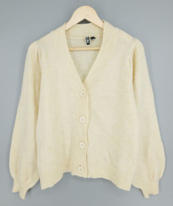 Kardigan na guziki ecru Pieces M