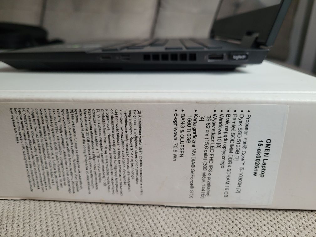 Laptop Omen 10300h gtx 1660ti 16gb 512gb 300nitów, 144hz