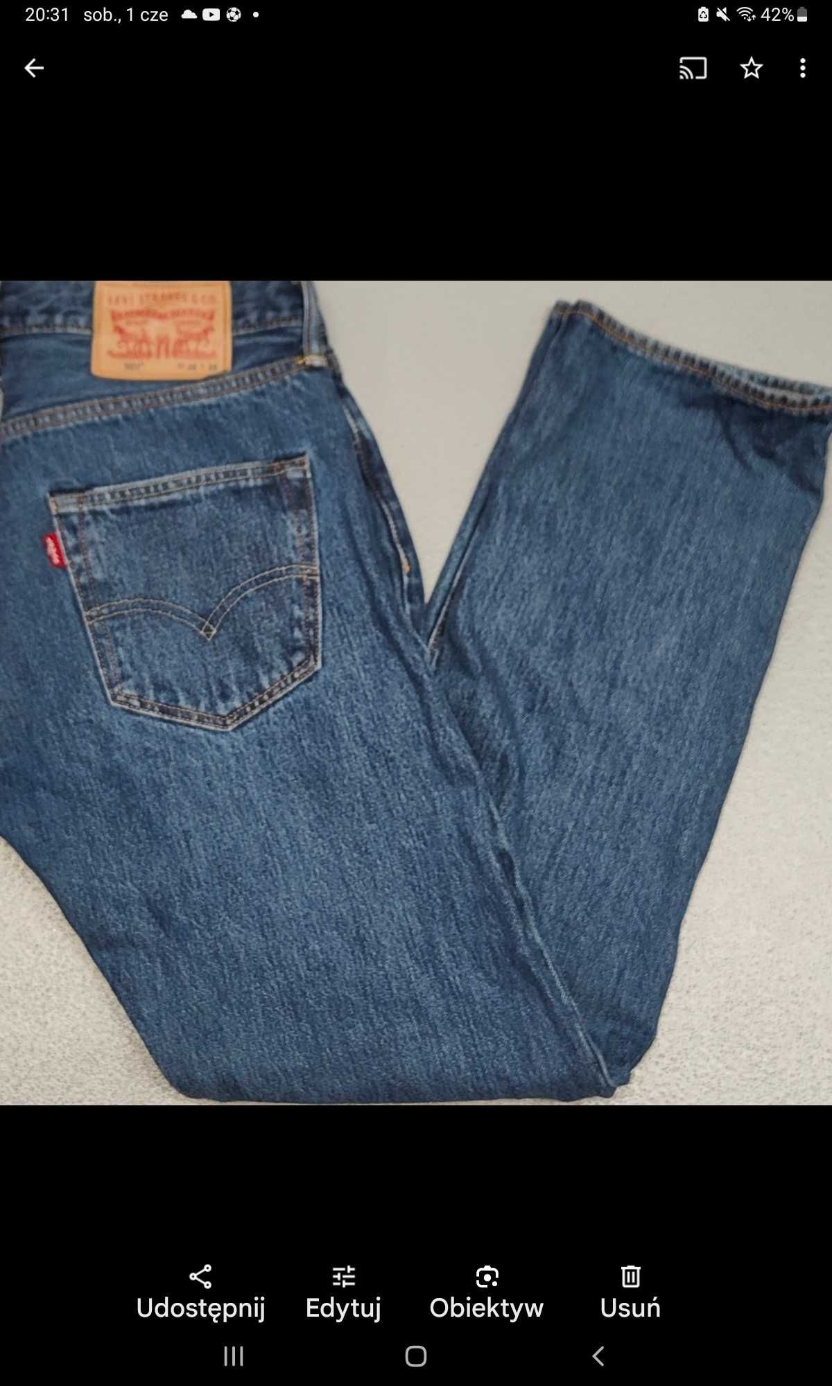 Wr) Levi's 501 oryginalne spodnie jeansowe Roz.30/30