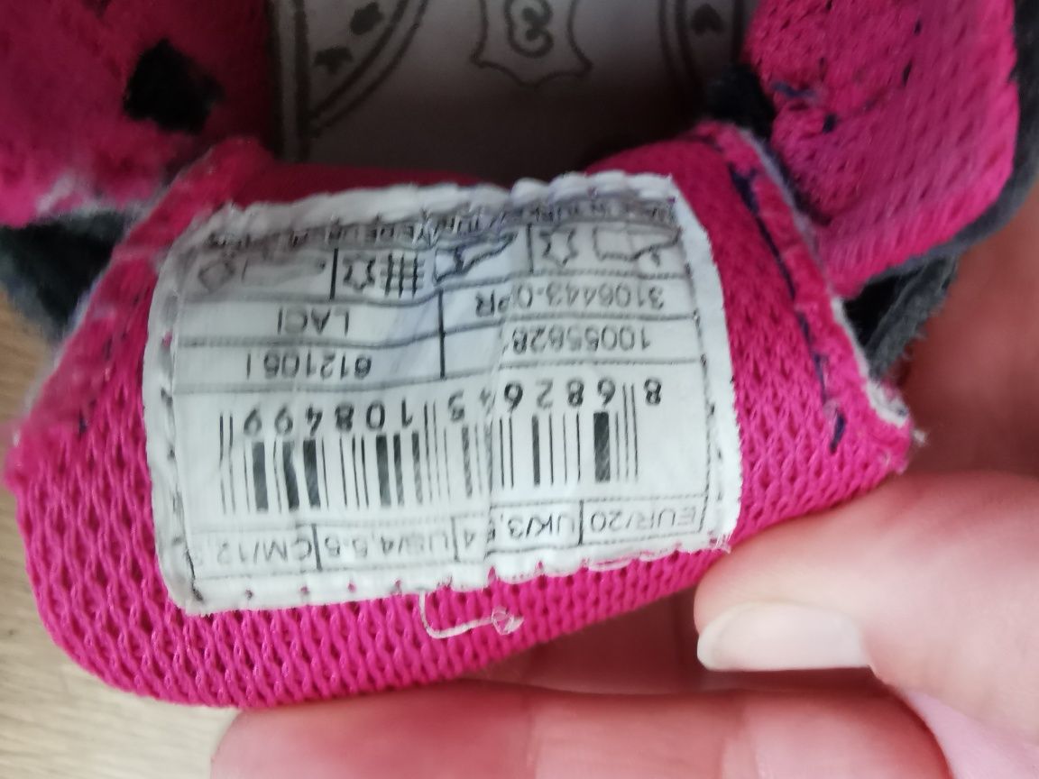Granatowe buty buciki dla dziewczynki na wiosnę z kwiatkami 20 botki