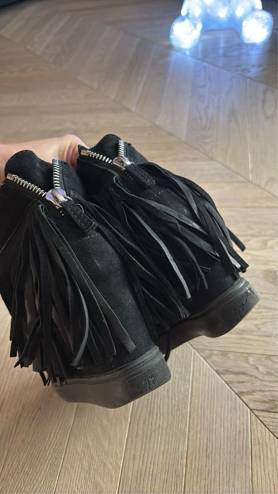 GIUSEPPE ZANOTTI Lorenz Fringe Wedge Sneakersy High Top