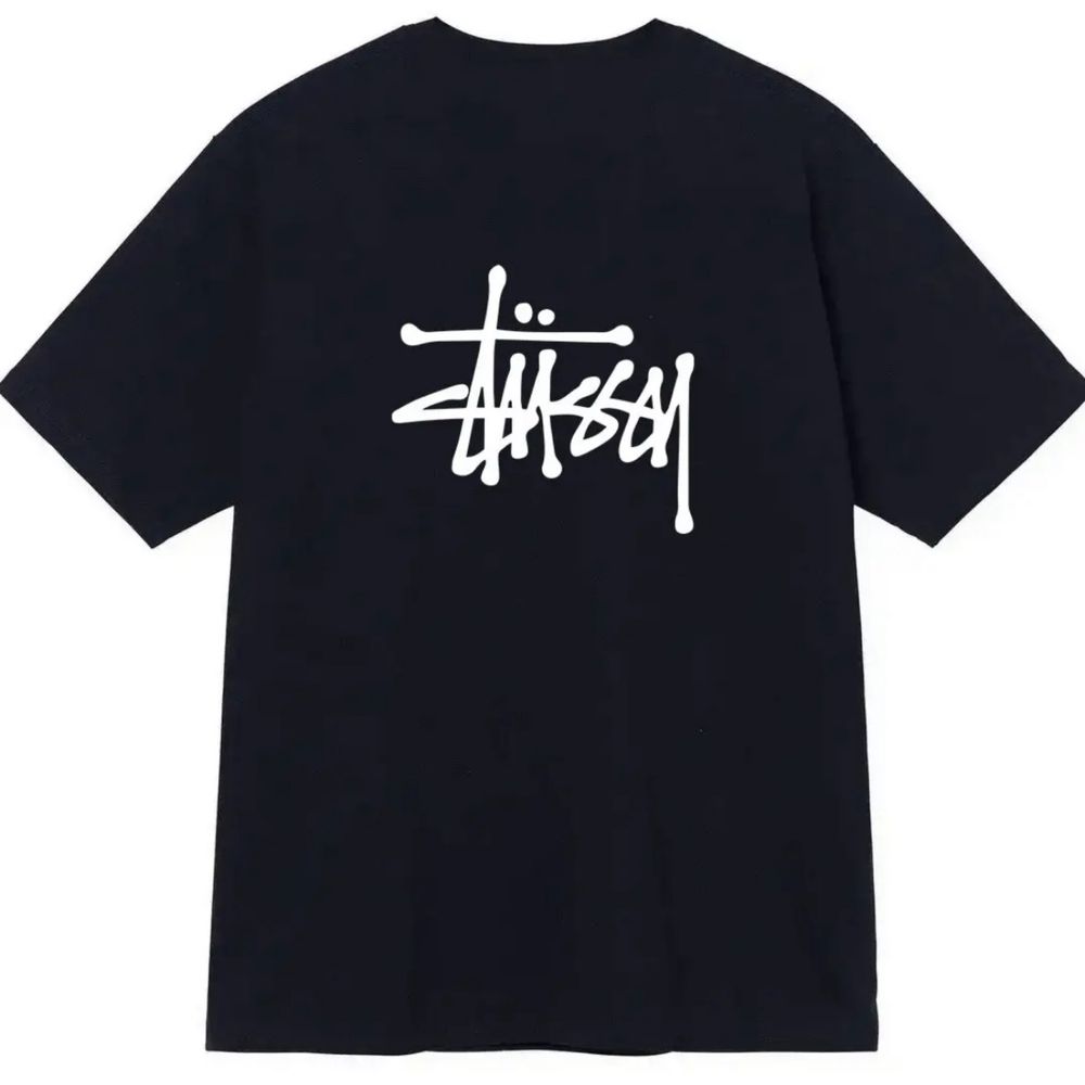 Черная футболка stussy/футболка стуси