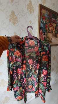 Блуза блузон блузка цветочный принт стиль дольче габана d&g и юбочка