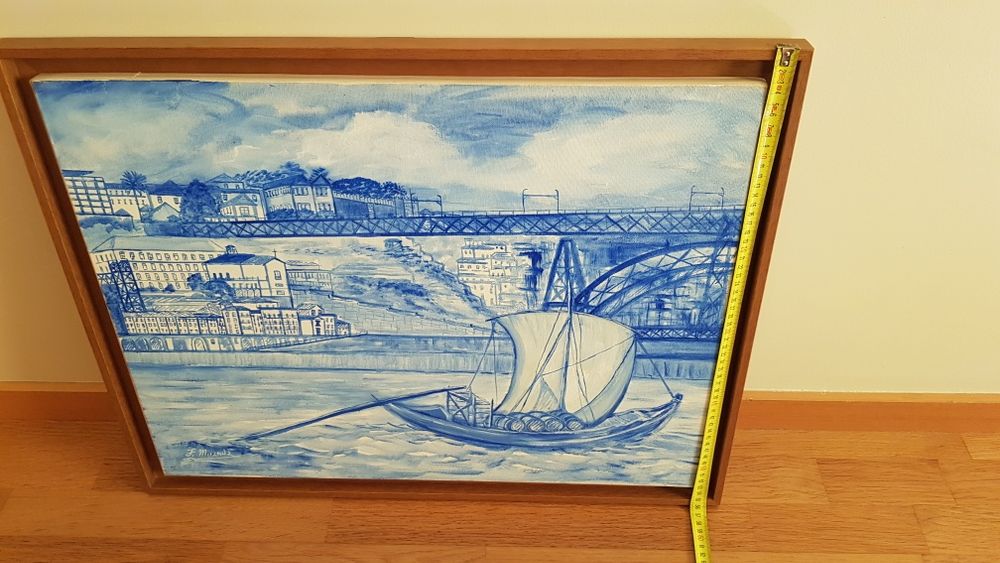 Quadro pintado à mão em óleo (Ponte Luís I - Porto)