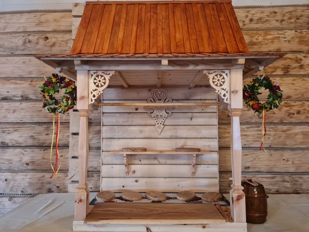 Stół wiejski, stół weselny drewniany bankietowy, góralski, podhalański