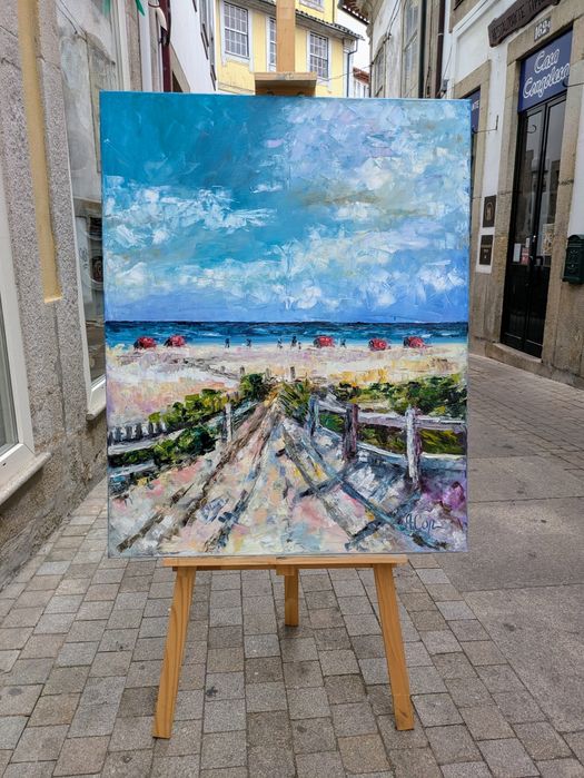 Quadro pintado á óleo sobre tela,100 x81 cm