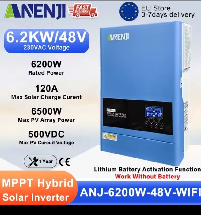 Наявність! Інвертор гібридний ANENJI 6.2