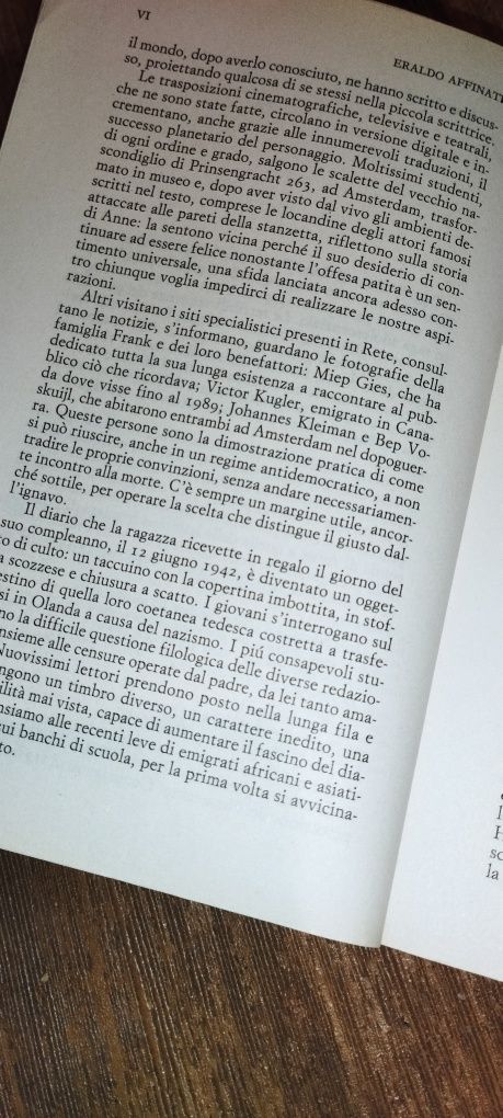 Книга Щоденник Анни Франк, італійською мовою.