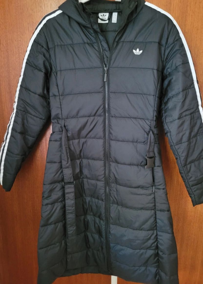 Płaszcz długa kurtka Adidas, Hooded Premium Long, 38 40