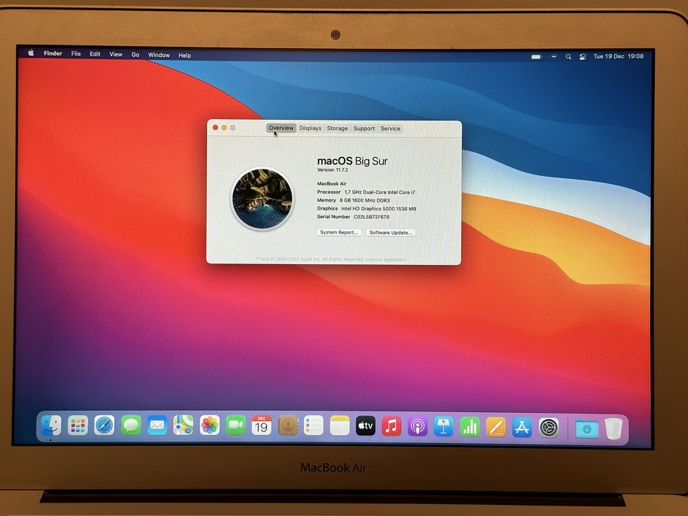 MacBook Air 13” 2013 i7 8gb RAM 256gb SSD