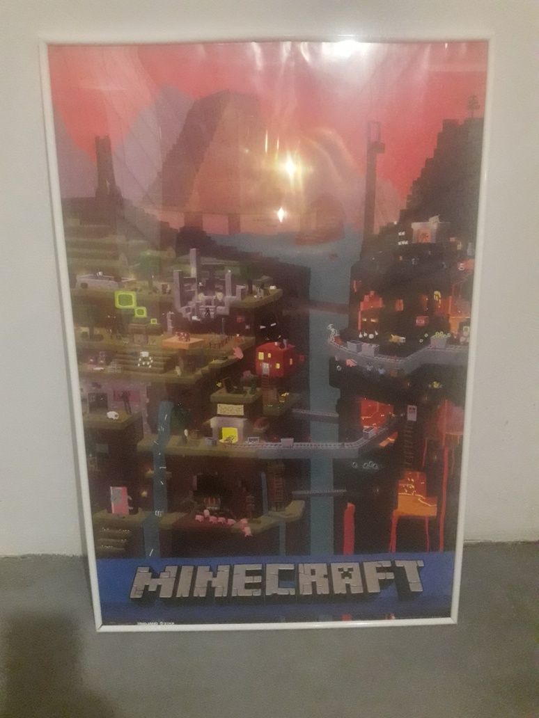 Plakat Minecraft z ramką.