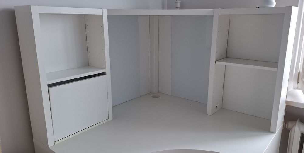 Biurko narożne Ikea, używane, białe