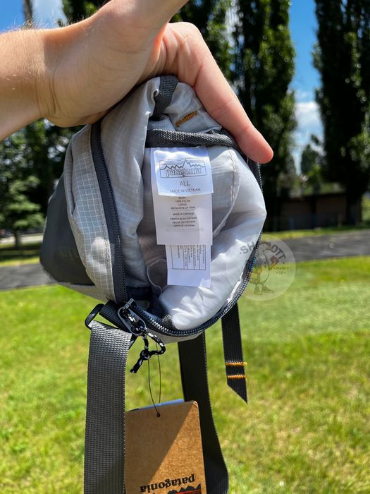 Сумка через плече | месенджер PATAGONIA (квадратна, сіра з патчем)