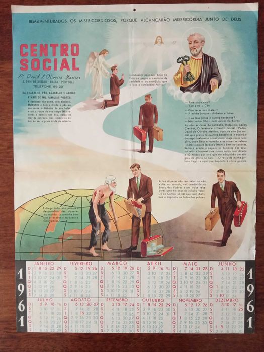 Calendário parede 1961