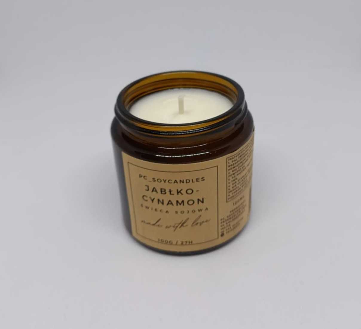 Świeca Sojowa Zapachowa Jabłko-cynamon 120ml 27h
