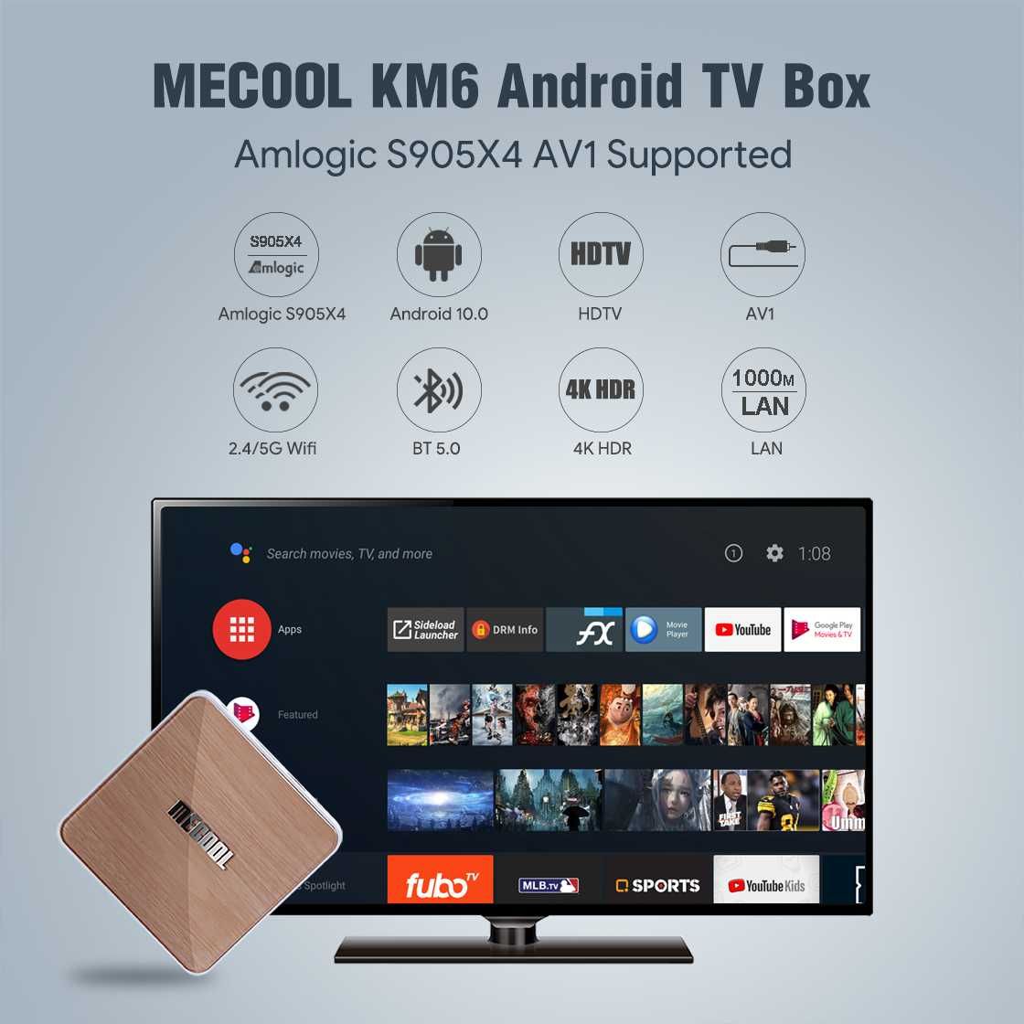 Новая настроенная андроид смарт приставка Mecool KM6 Deluxe 4/32