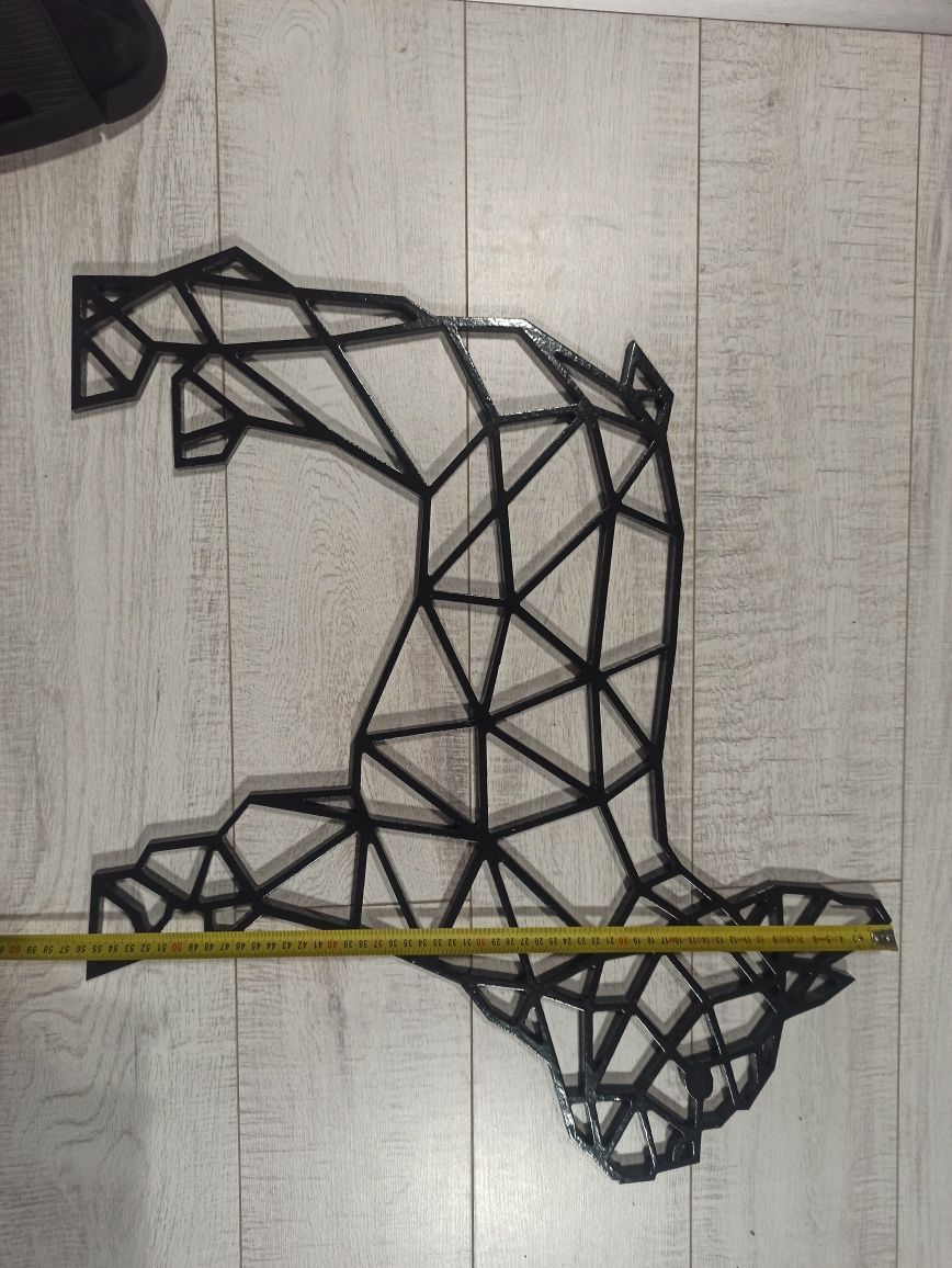 Buldog francuski ażurowy około 63x 56cm czarny