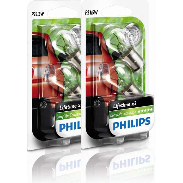 Lâmpadas Auto Philips Long Life EcoVision - 4x Mais Durabilidade