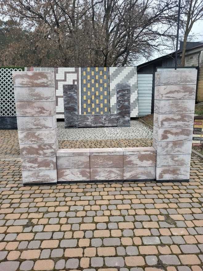 Блок для паркану. Декоративні блоки для забора. Кришки для паркану