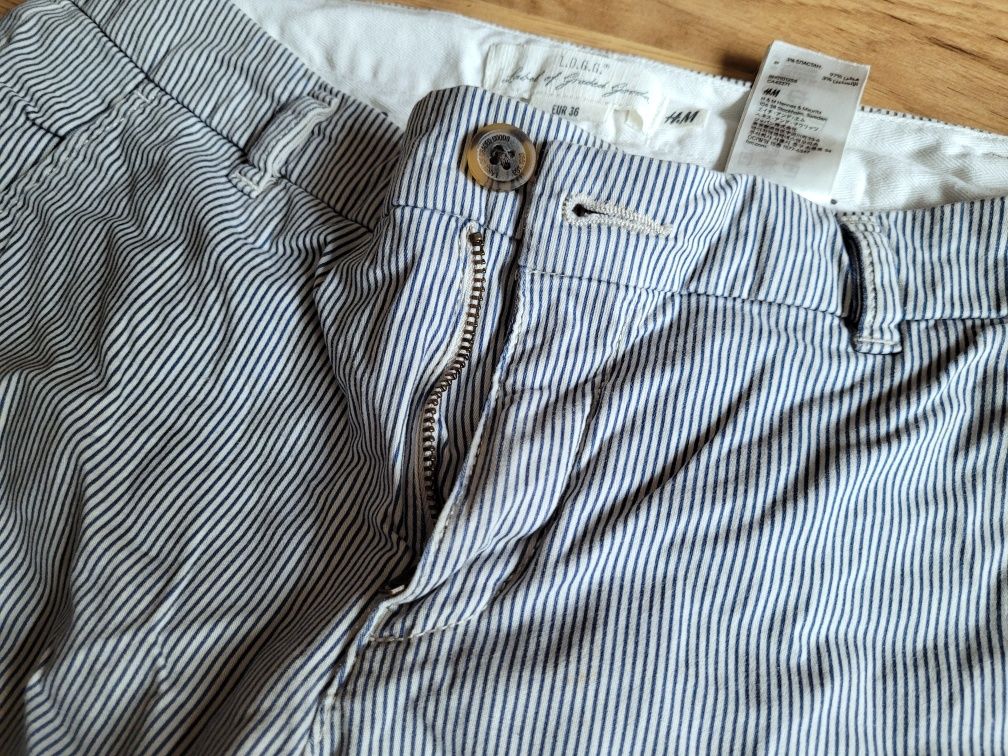 Spodnie letnie w prążki H&M r. 36