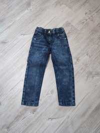 Jeansy 98 spodnie jeansowe mom fit paper bag marmurkowe unisex