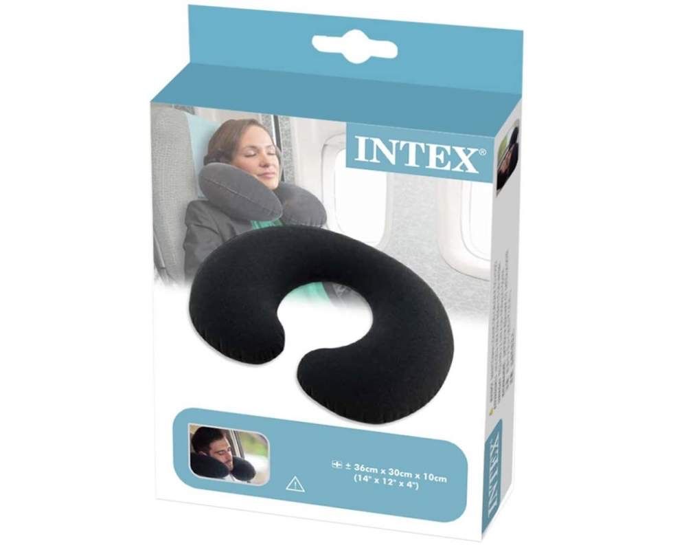 Подушка надувна Подушка бублик Intex 33*25*8 см Чорна