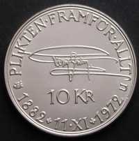 Szwecja 10 koron 1972 - Gustaw VI Adolf - srebro