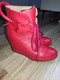 Buty damskie na koturnie Badura rozmiar 39 czerwone
