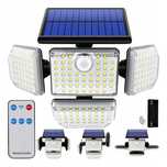 Lampa Solarna 181LED Czujnik Ruchu Zmierzchu Pilot 4 Reflektor Solarne