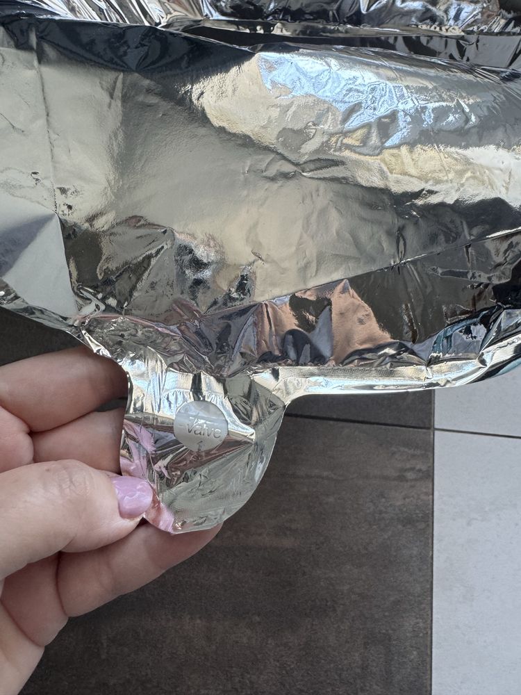 Balon na hel 5 metaliczny srebrny duży cyfra urodziny impreza 70cm