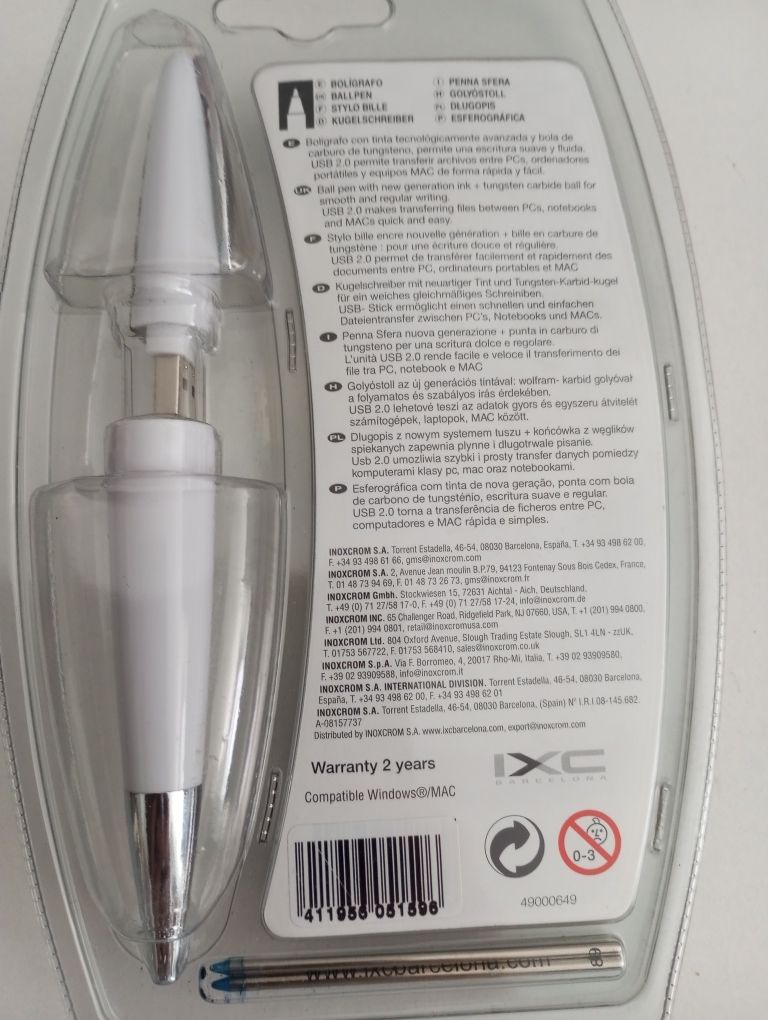 Esferográfica USB Inoxcrom Coleção
