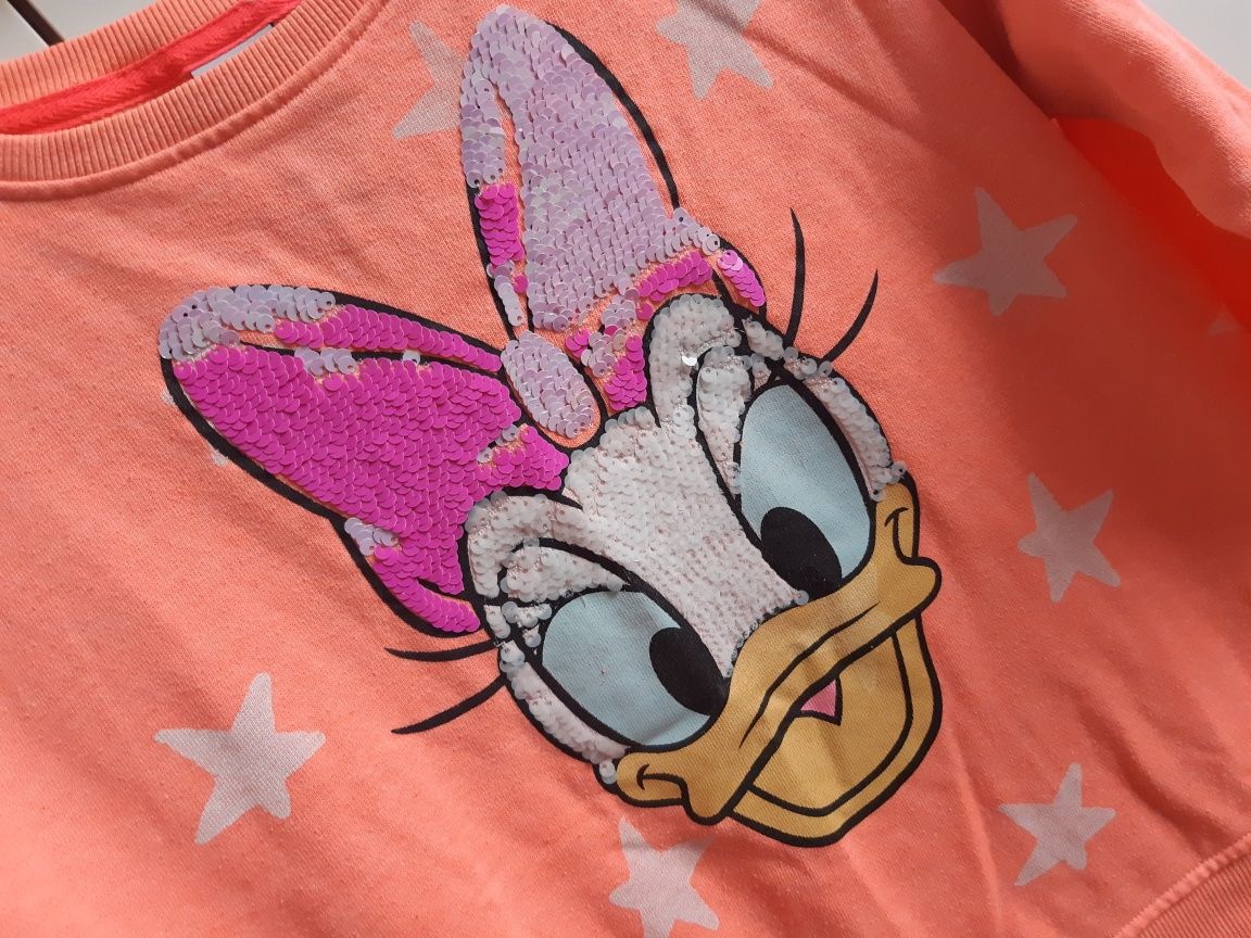 Bluza next Disney kaczka Daisy 140 cekiny