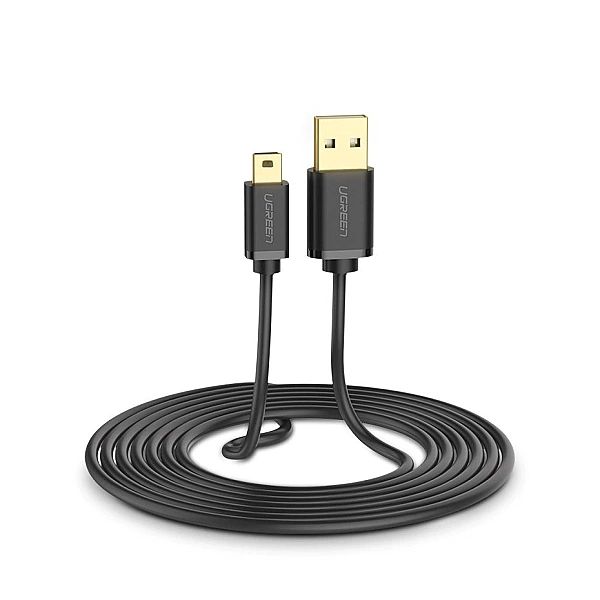 Ugreen kabel przewód USB - mini USB 480 Mbps 3 m czarny (US132, 10386)