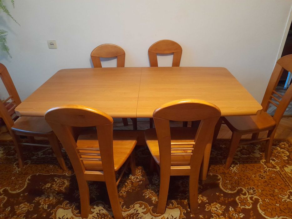 Duży Stół i 6 krzeseł z litego drewna