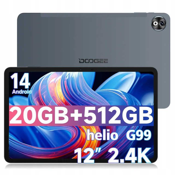 Планшет Doogee T40 Pro 8/512Gb 12" дюймів 2,4K Black 10800mAh + скло