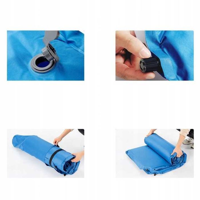 MATERAC campingowy składany  186 x 130 cm SAMOPOMPUJĄCY