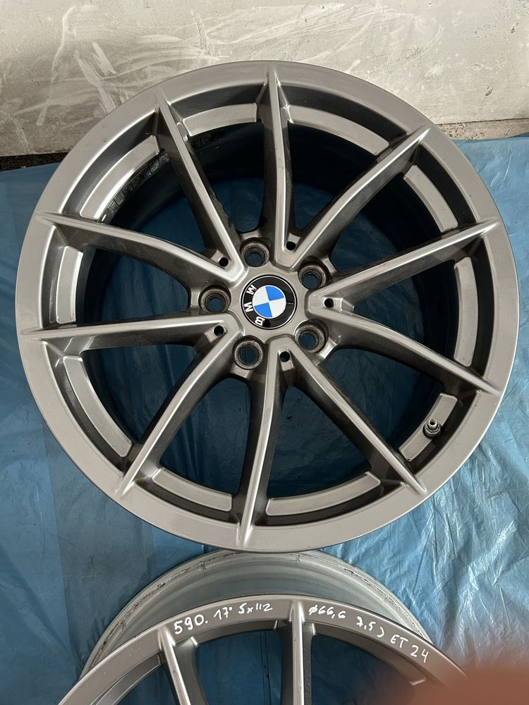 590 Felgi Oryginał BMW R 17 5x112 otwór 66,6 Bardzo Ładne Czujniki