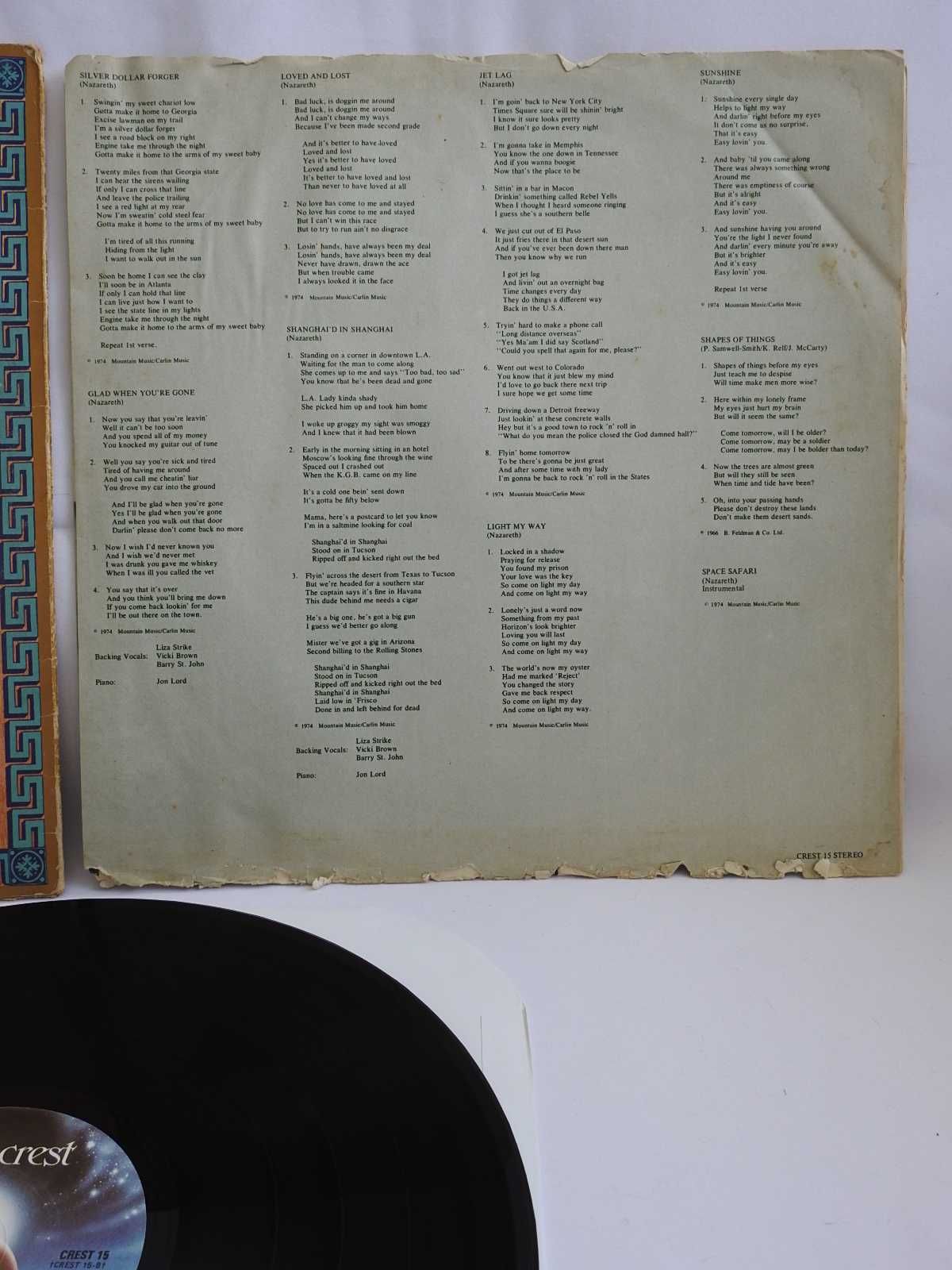 Nazareth Rampant LP пластинка 1974 Великобритания UK EX+ 1 press ориг