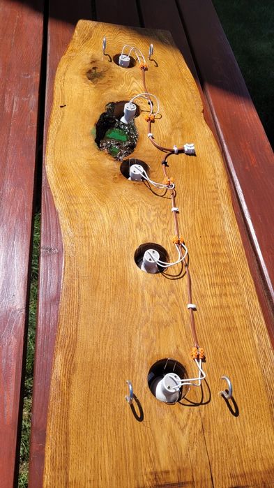 Lampa Dębowa, altana , salon ręcznie wykonana