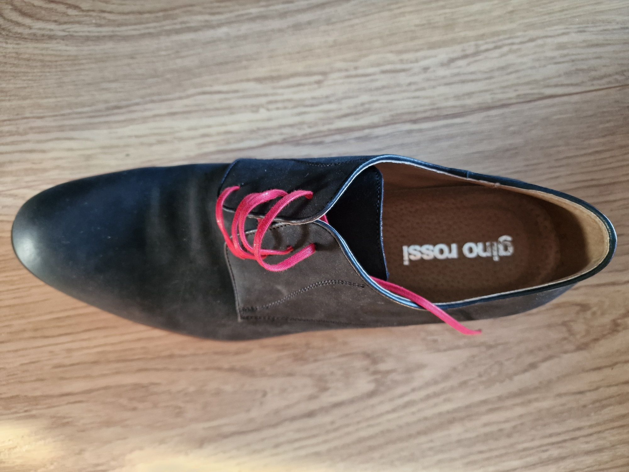 Buty Gino Rossi nubuk czarne rozmiar 45