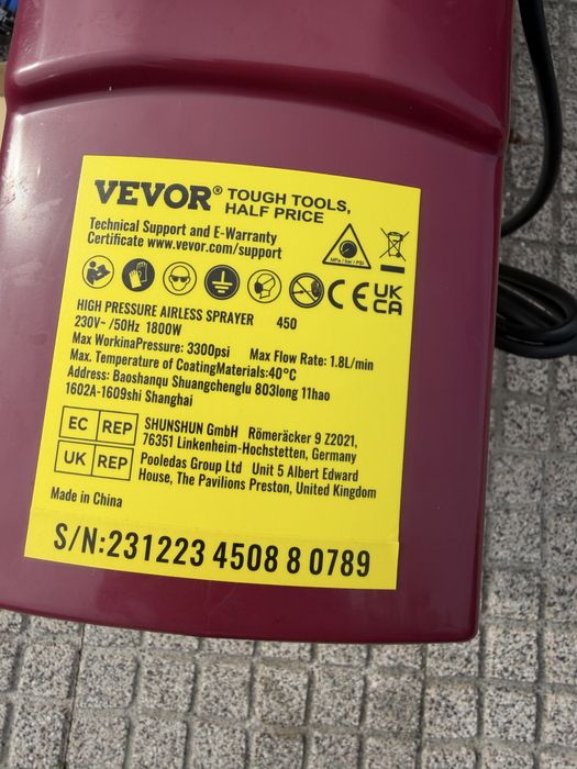 Maquina Pistola de Pintura Airless 1800w 3300psi