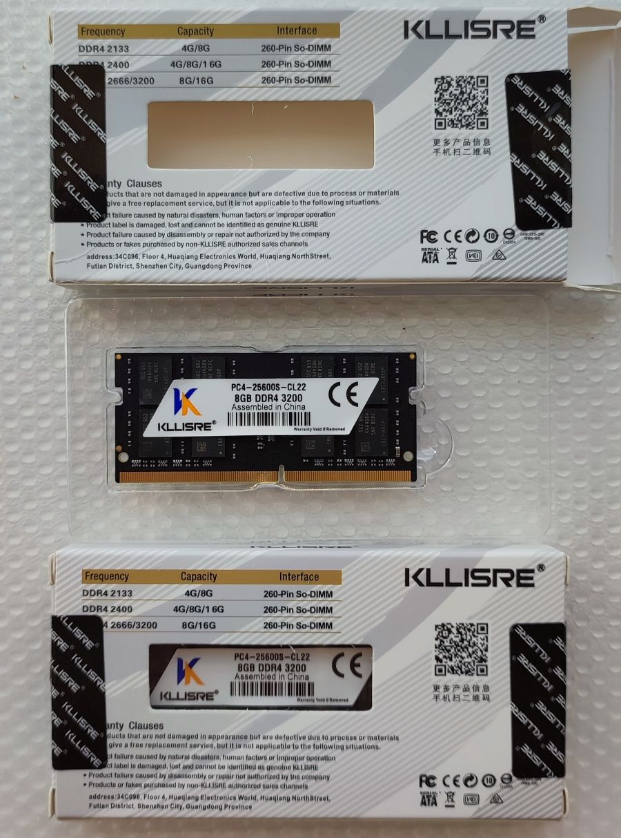 Пам'ять KLLISRE DDR4 16Gb (2*8Gb) 3200MHz 1.2v Sodimm 204pin Notebook