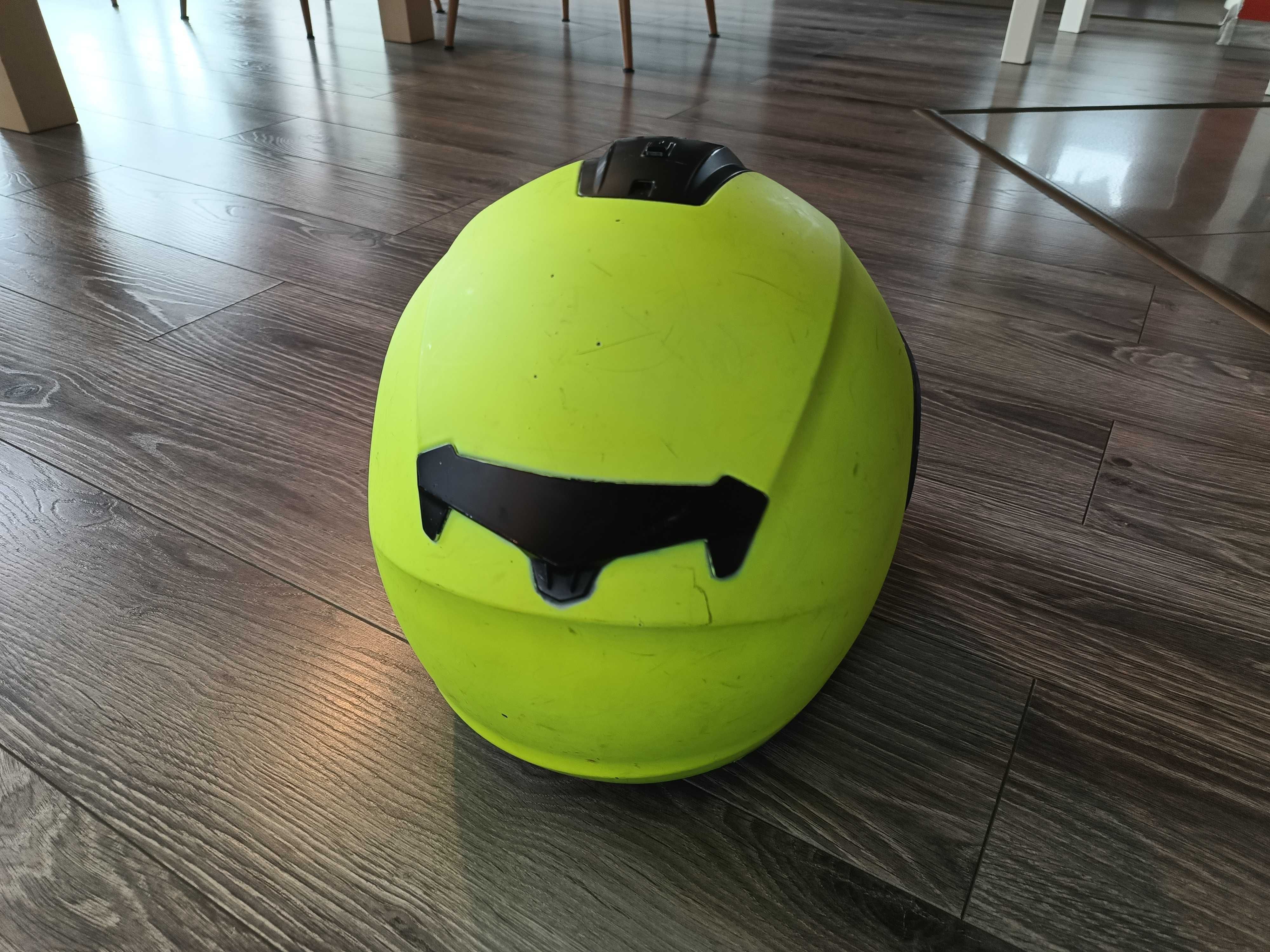 Kask motocyklowy Ozone XL fluo szczękowy blenda