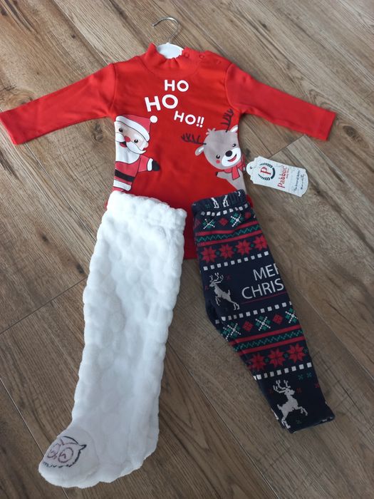 Zestaw ubranek świątecznych nowe body 68 spodnie