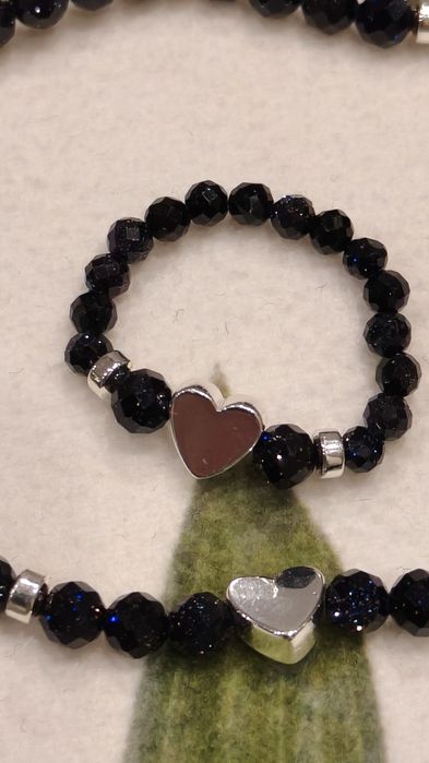 Zestaw bransoletka i pierścionek z naturalnych kamieni Piaskowiec