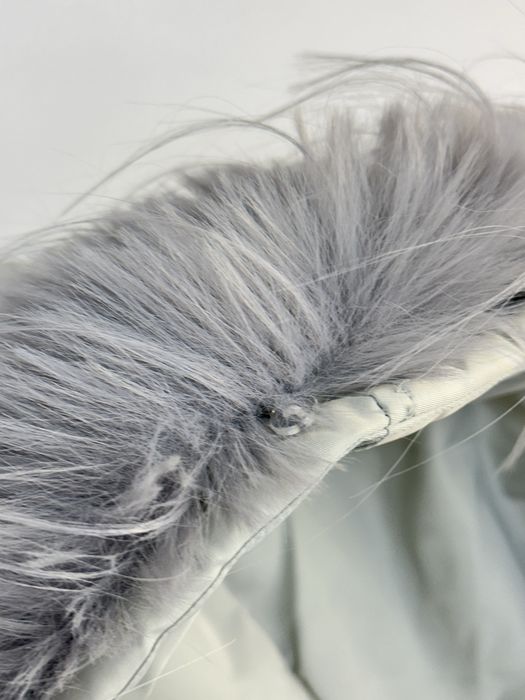 Бомбер с мехом дутый аляска куртка пуховик белый серый білий біла сіра