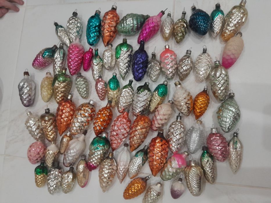 Бусы на елку Стеклярус Елочные игрушки СССР  новорічні іграшки