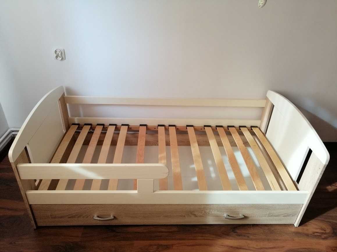 Łóżko dziecięce pojedyncze z szufladą 164 x 85 x 64