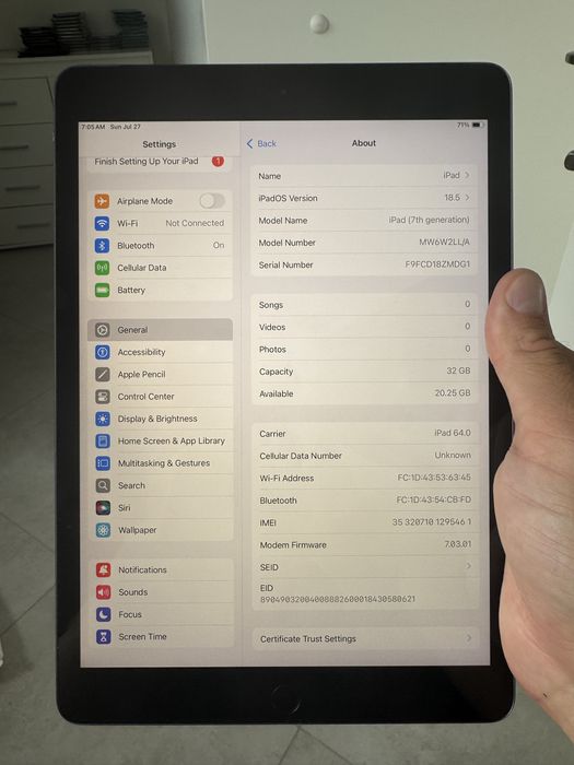 iPad 7 покоління. 32GB. LTE. Сімкарта. Без обмежень. Гарантія