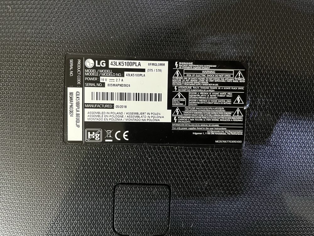 Mainboard para TV LG 43LK5100PLA